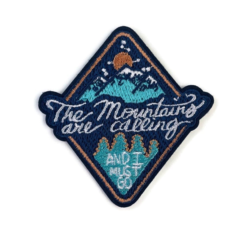 The Mountians are Calling Hikers Embroidered Patch